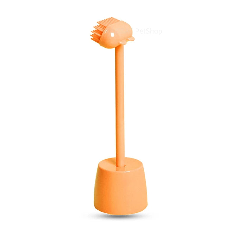 an orange cat massager brush for spa
