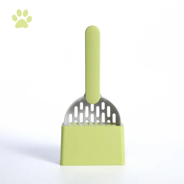a green cat litter box scoop 