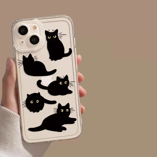 cute black cat case for I phones 
