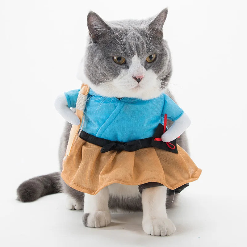 cute cotton ninja cat costume comfy for Halloween 