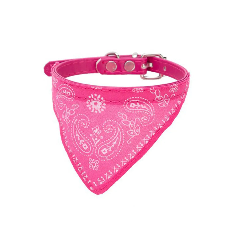 cute dark pink bandana cat collar 