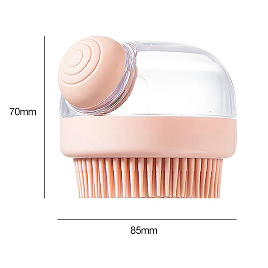 pink bath scrub brush for pet grooming and cleaning 