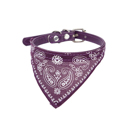 cute purple bandana cat collar 